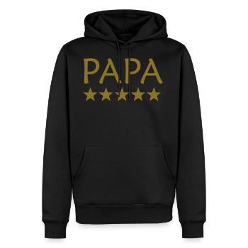 papa - Men's Premium Hoodie - black - Front - Nico (187cm) & Julia (174cm)