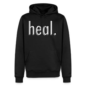 Heal - Men's Premium Hoodie - black - Front - Nico (187cm) & Julia (174cm)