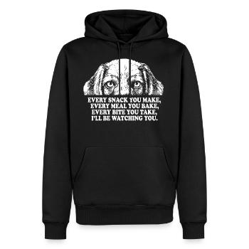 Dog Watching Snack Meal Bite - Men's Premium Hoodie - black - Front - Nico (187cm) & Julia (174cm)