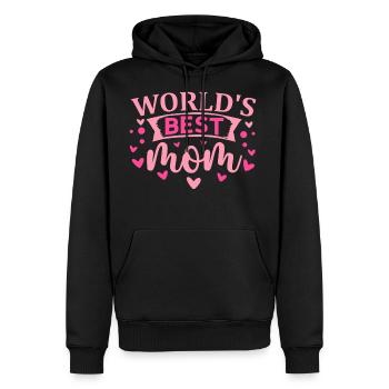 World s best mom mother's day gift - Men's Premium Hoodie - black - Front - Nico (187cm) & Julia (174cm)