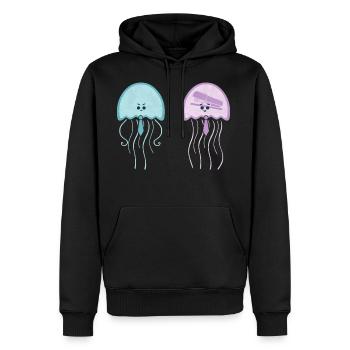 Jelly Prank funny - Men's Premium Hoodie - black - Front - Nico (187cm) & Julia (174cm)