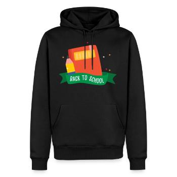 Back To School - Men's Premium Hoodie - black - Front - Nico (187cm) & Julia (174cm)
