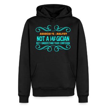 ASSOCIATE ANALYST not magican - Men's Premium Hoodie - black - Front - Nico (187cm) & Julia (174cm)