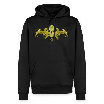 Decorative hop vine with ornamental beer brewing - Men's Premium Hoodie - black - Front - Nico (187cm) & Julia (174cm)