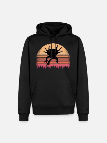 Retro Axolotl - Men's Premium Hoodie - black