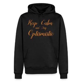 Keep Clam Optimistic - Men's Premium Hoodie - black - Front - Nico (187cm) & Julia (174cm)