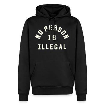 No Person Is Illegal - Men's Premium Hoodie - black - Front - Nico (187cm) & Julia (174cm)