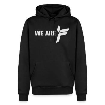 Ferry Corsten 'We Are F' shirt black - Men's Premium Hoodie - black - Front - Nico (187cm) & Julia (174cm)