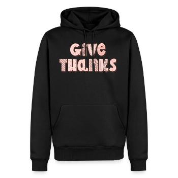 50 give thanks - Men's Premium Hoodie - black - Front - Nico (187cm) & Julia (174cm)