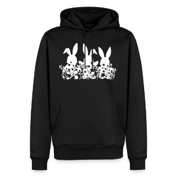 Easter Easter Bunny Rabbit - Men's Premium Hoodie - black - Front - Nico (187cm) & Julia (174cm)