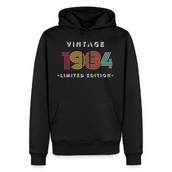 Born In 1984 - Men's Premium Hoodie - black - Front - Nico (187cm) & Julia (174cm)