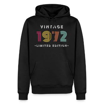 Born In 1972 - Men's Premium Hoodie - black - Front - Nico (187cm) & Julia (174cm)