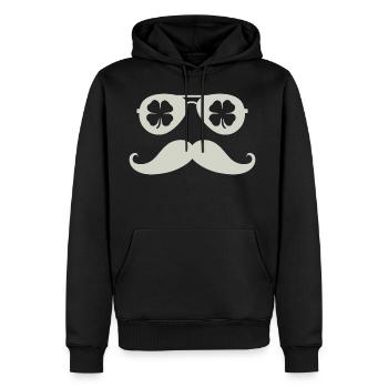 Shamrock Mustache - Men's Premium Hoodie - black - Front - Nico (187cm) & Julia (174cm)