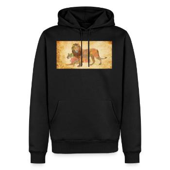 lion - Men's Premium Hoodie - black - Front - Nico (187cm) & Julia (174cm)