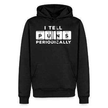 Funny Periodic Table Puns Periodically - Men's Premium Hoodie - black - Front - Nico (187cm) & Julia (174cm)