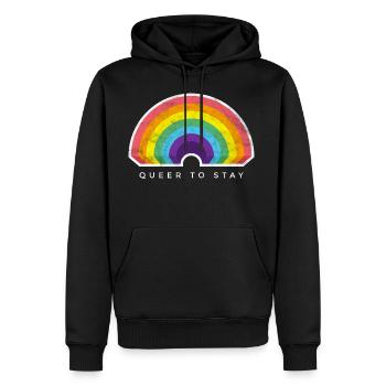 Queer To Stay Gay Pride Rainbow - Men's Premium Hoodie - black - Front - Nico (187cm) & Julia (174cm)