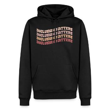 INCLUSION MATTERS - Men's Premium Hoodie - black - Front - Nico (187cm) & Julia (174cm)