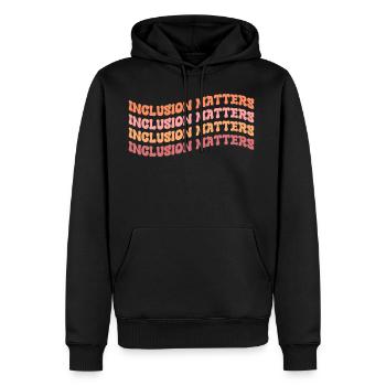 INCLUSION MATTERS - Men's Premium Hoodie - black - Front - Nico (187cm) & Julia (174cm)