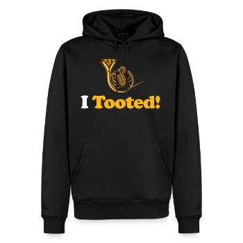I Tooted! Funny Trombonist Musicians Bassist - Men's Premium Hoodie - black - Front - Nico (187cm) & Julia (174cm)