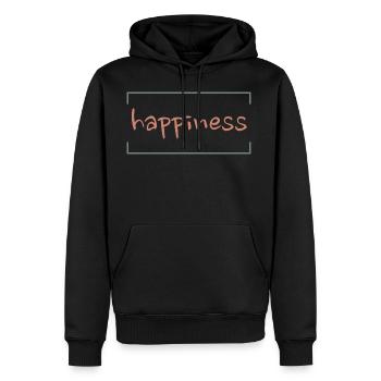 Happiness - Men's Premium Hoodie - black - Front - Nico (187cm) & Julia (174cm)