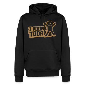 I pooped today quote - Men's Premium Hoodie - black - Front - Nico (187cm) & Julia (174cm)
