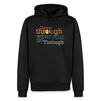 Grow Through What you go Through - Men's Premium Hoodie - black - Front - Nico (187cm) & Julia (174cm)