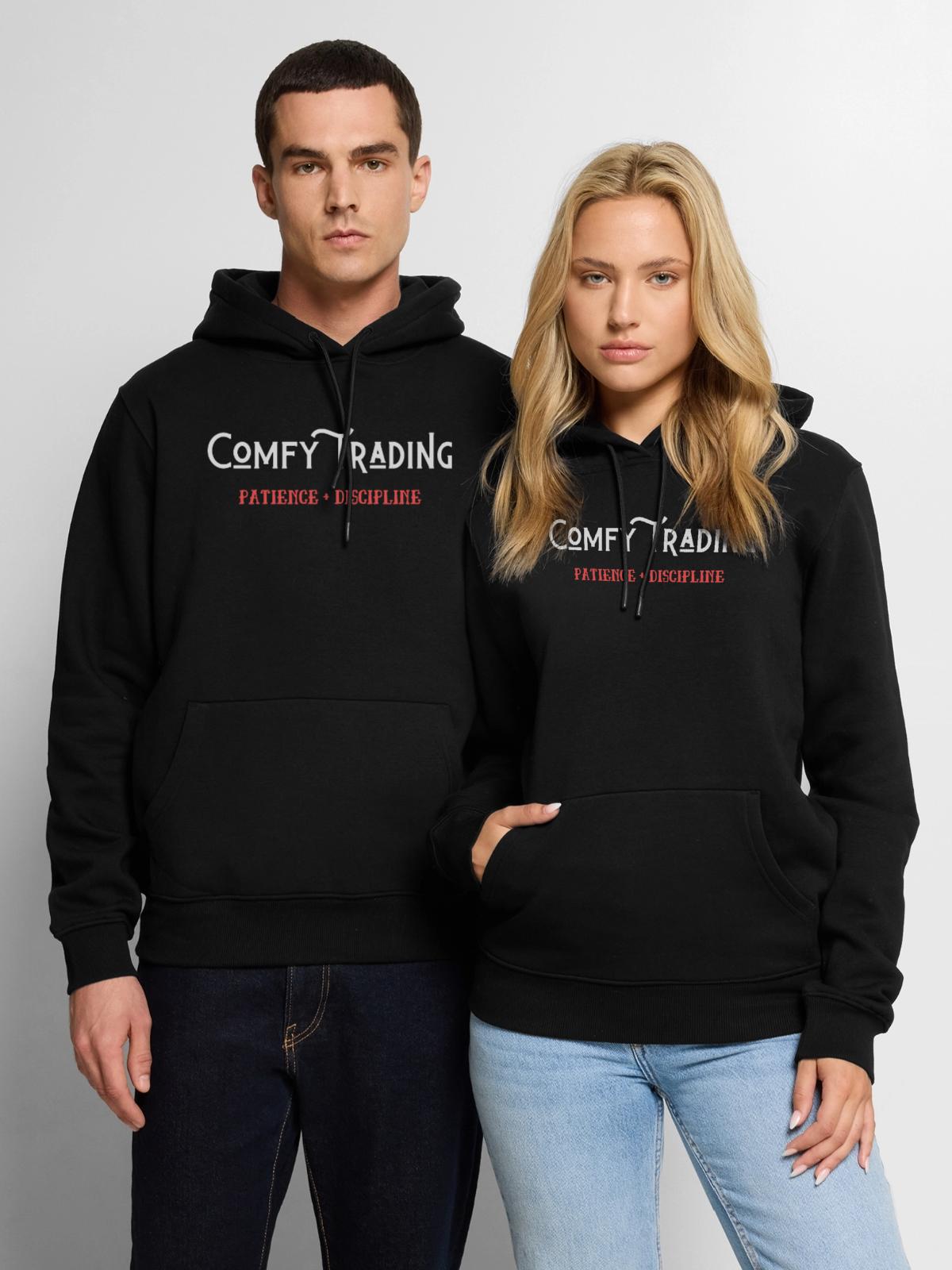 Comfy trading - Men's Premium Hoodie - black - Front - Nico (187cm) & Julia (174cm)