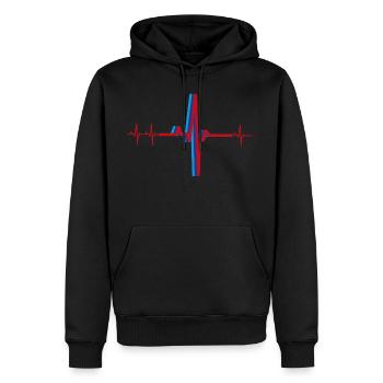 Motorsport Heartbeat - Men's Premium Hoodie - black - Front - Nico (187cm) & Julia (174cm)
