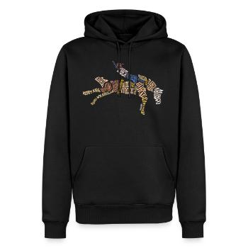 Rodeo Cowboy Horse Riding Western Wrangling - Men's Premium Hoodie - black - Front - Nico (187cm) & Julia (174cm)