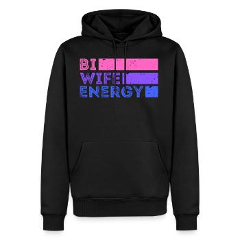 Bi Wife Energy - Men's Premium Hoodie - black - Front - Nico (187cm) & Julia (174cm)