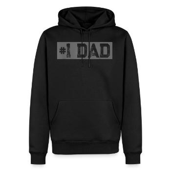 Mens Retro Dad Gift - Men's Premium Hoodie - black - Front - Nico (187cm) & Julia (174cm)