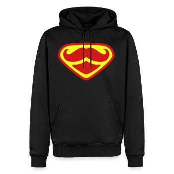 Super Mustache - Men's Premium Hoodie - black - Front - Nico (187cm) & Julia (174cm)