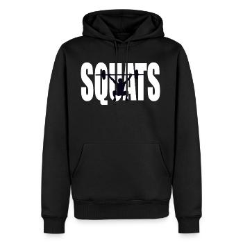 Squats gym logo - Men's Premium Hoodie - black - Front - Nico (187cm) & Julia (174cm)