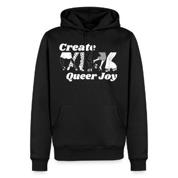 Create Queer Joy Vintage Dancing Queer Pride Month - Men's Premium Hoodie - black - Front - Nico (187cm) & Julia (174cm)