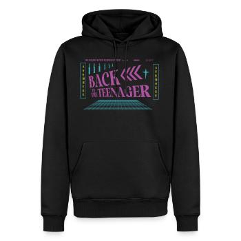 Back to the Teenager - Men's Premium Hoodie - black - Front - Nico (187cm) & Julia (174cm)
