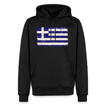 Greece Flag - Men's Premium Hoodie - black - Front - Nico (187cm) & Julia (174cm)