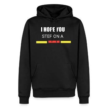 I hope you step on a - Men's Premium Hoodie - black - Front - Nico (187cm) & Julia (174cm)
