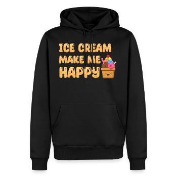 Ice Cream Makes Me Happy:A Guide to Happiness - Men's Premium Hoodie - black - Front - Nico (187cm) & Julia (174cm)