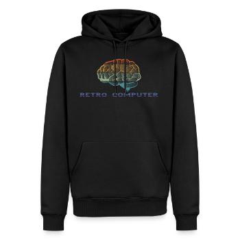 Retro Computer Vintage Colored Brain - Men's Premium Hoodie - black - Front - Nico (187cm) & Julia (174cm)