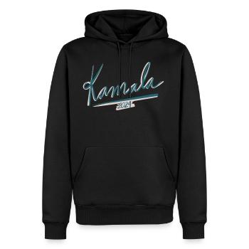 Kamala 2024 - Men's Premium Hoodie - black - Front - Nico (187cm) & Julia (174cm)
