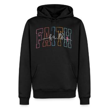 Faith Christian Religious - Men's Premium Hoodie - black - Front - Nico (187cm) & Julia (174cm)