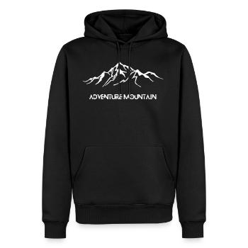 ADVENTURE MOUNTAIN - Men's Premium Hoodie - black - Front - Nico (187cm) & Julia (174cm)