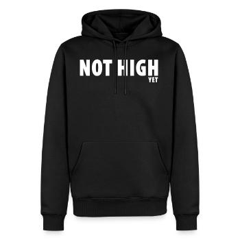 Not High Yet - Men's Premium Hoodie - black - Front - Nico (187cm) & Julia (174cm)