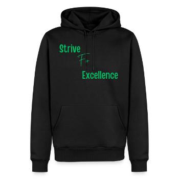 Strive For Excellence Green - Men's Premium Hoodie - black - Front - Nico (187cm) & Julia (174cm)