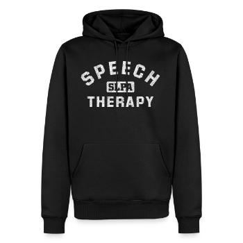 Speech Therapy Assistant Slpa - Men's Premium Hoodie - black - Front - Nico (187cm) & Julia (174cm)