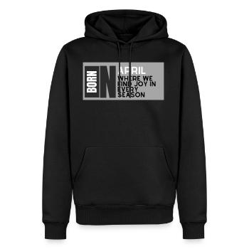 April Bliss - Men's Premium Hoodie - black - Front - Nico (187cm) & Julia (174cm)