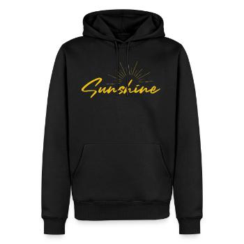 Radiant Sunshine Script on Elegant Black - Men's Premium Hoodie - black - Front - Nico (187cm) & Julia (174cm)