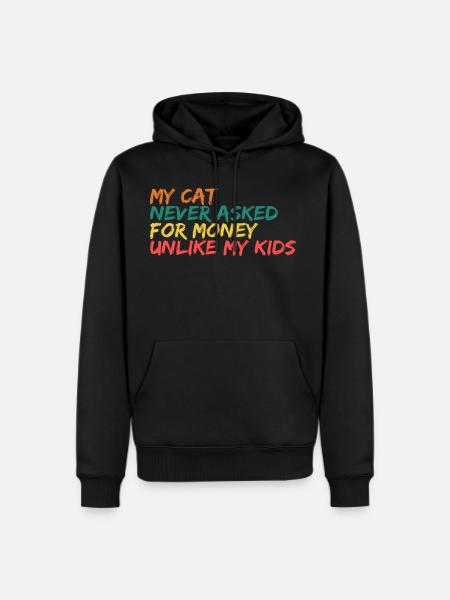 Retro Feline Philosophy - Men's Premium Hoodie - black