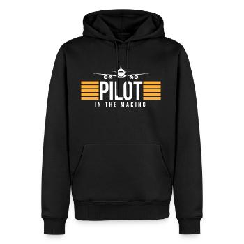 Pilot In The Making - Men's Premium Hoodie - black - Front - Nico (187cm) & Julia (174cm)