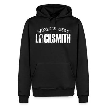 World s Best Locksmith Locksmithing - Men's Premium Hoodie - black - Front - Nico (187cm) & Julia (174cm)